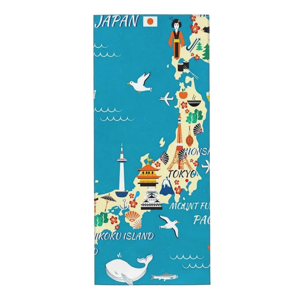 Amazon｜地図柄 日本地図柄 マップ柄 ネイビー タオル バス